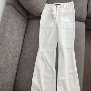 White Flare Work Pants